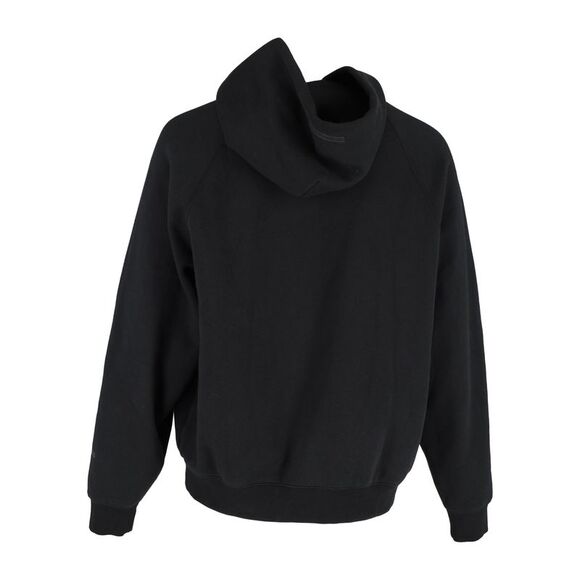 Fear of God Essentials Logo Print Jersey Hoodie in Black Cotton - Picture 3 of 8